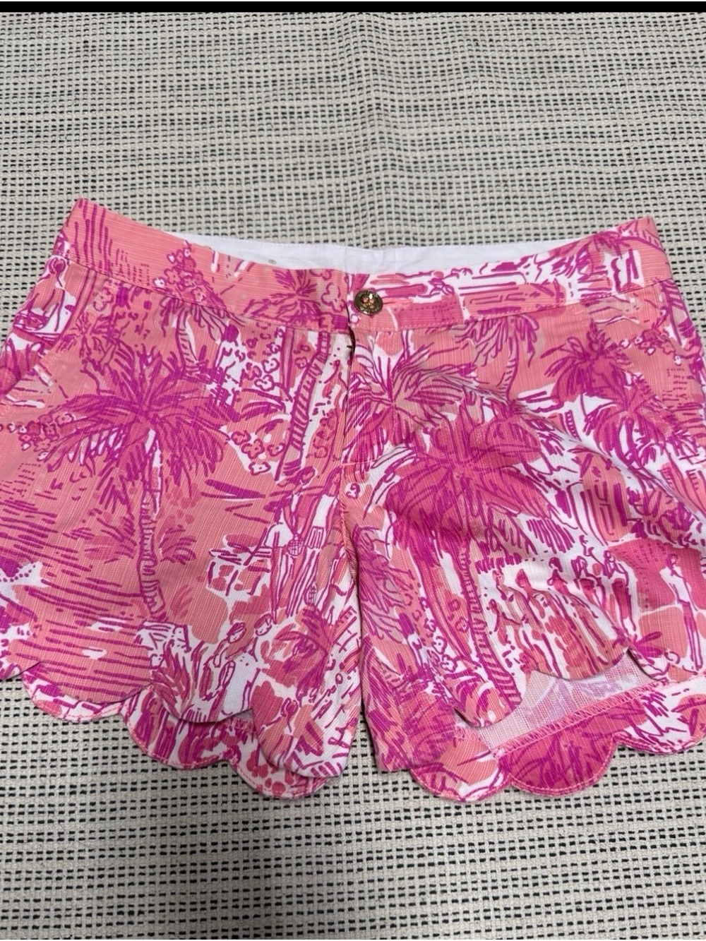 Lilly Pulitzer Buttercup Pink Resort Palm Print Scallop Hem
